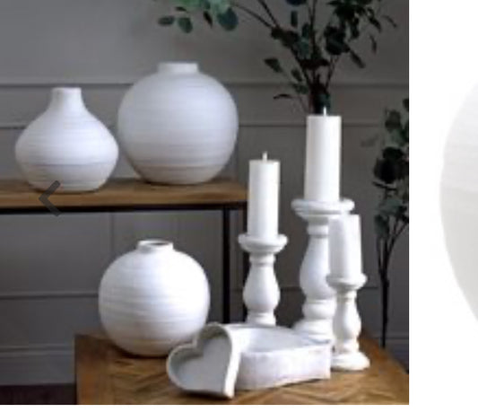 The Tiber Large Matt White Ceramic Vase