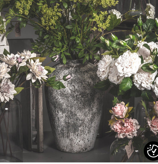 The Dorchester Aged Large Stone Tall Ceramic Vase