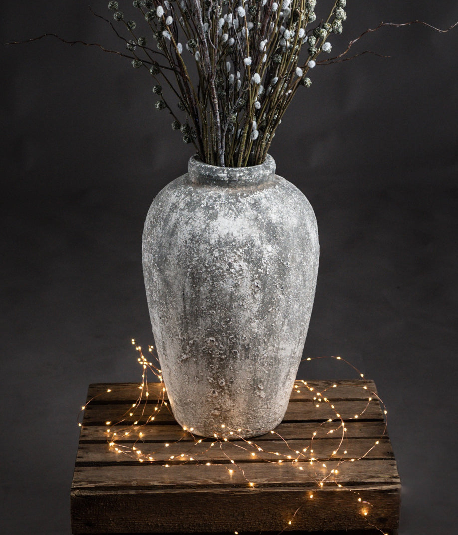 The Dorchester Aged Large Stone Tall Ceramic Vase