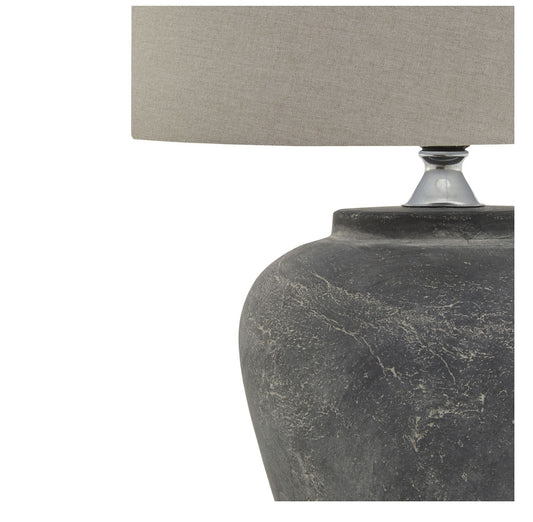 The Amalfi Grey Table Lamp With Linen Shade