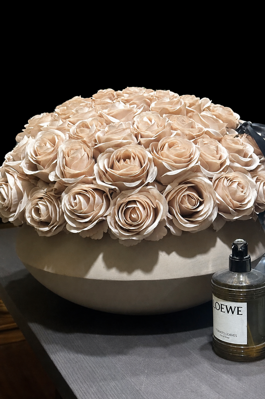 The Marbella extra large nude artificial roses bowl