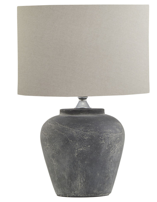 The Amalfi Grey Table Lamp With Linen Shade